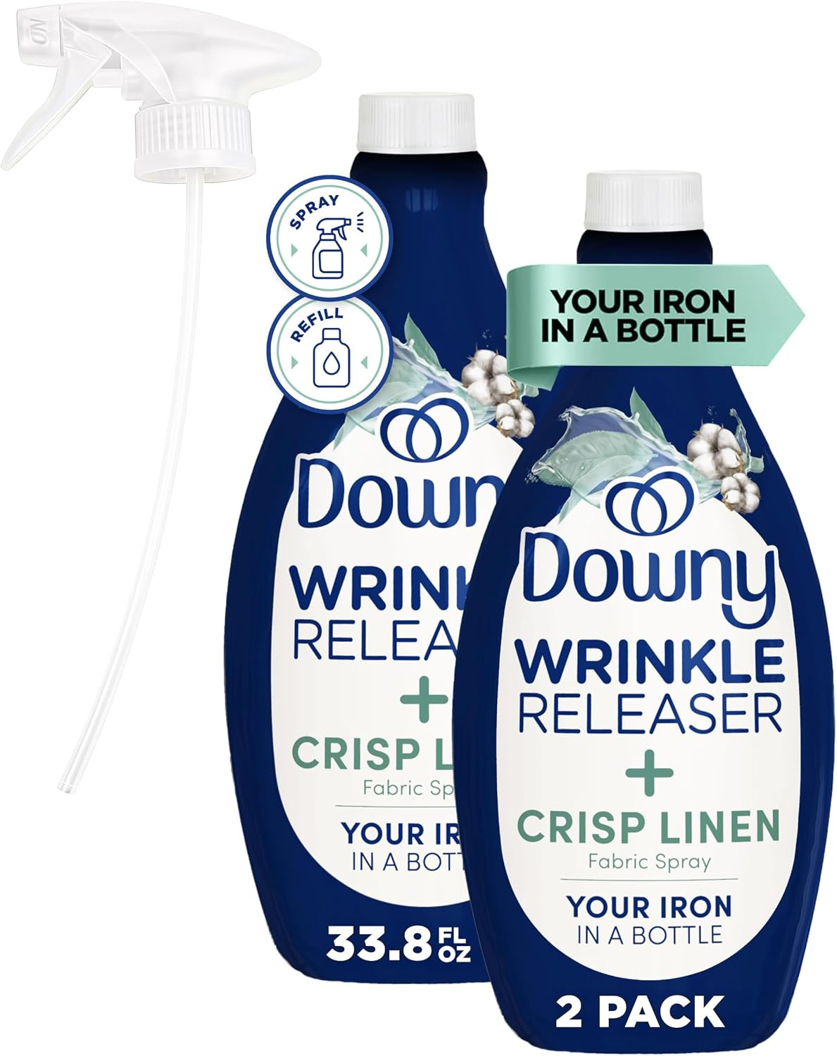 Downy Wrinkle Releaser Spray, All in One Formula, Removes Wrinkles, Static and O