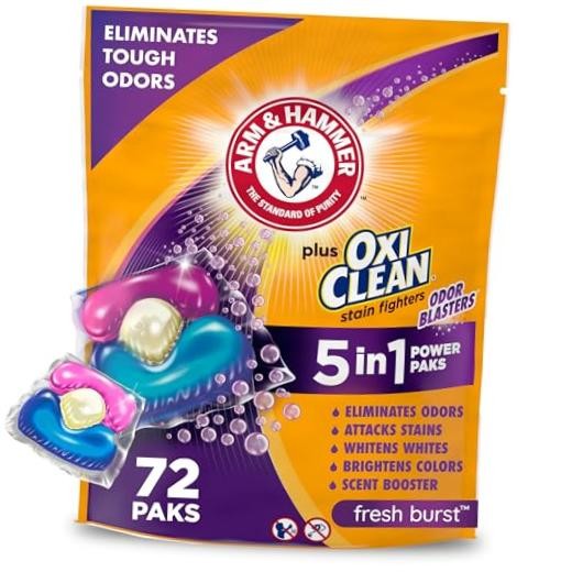 OxiClean Plus Odor Blasters Laundry – 72 Count – Fresh Burst – Pack of 1