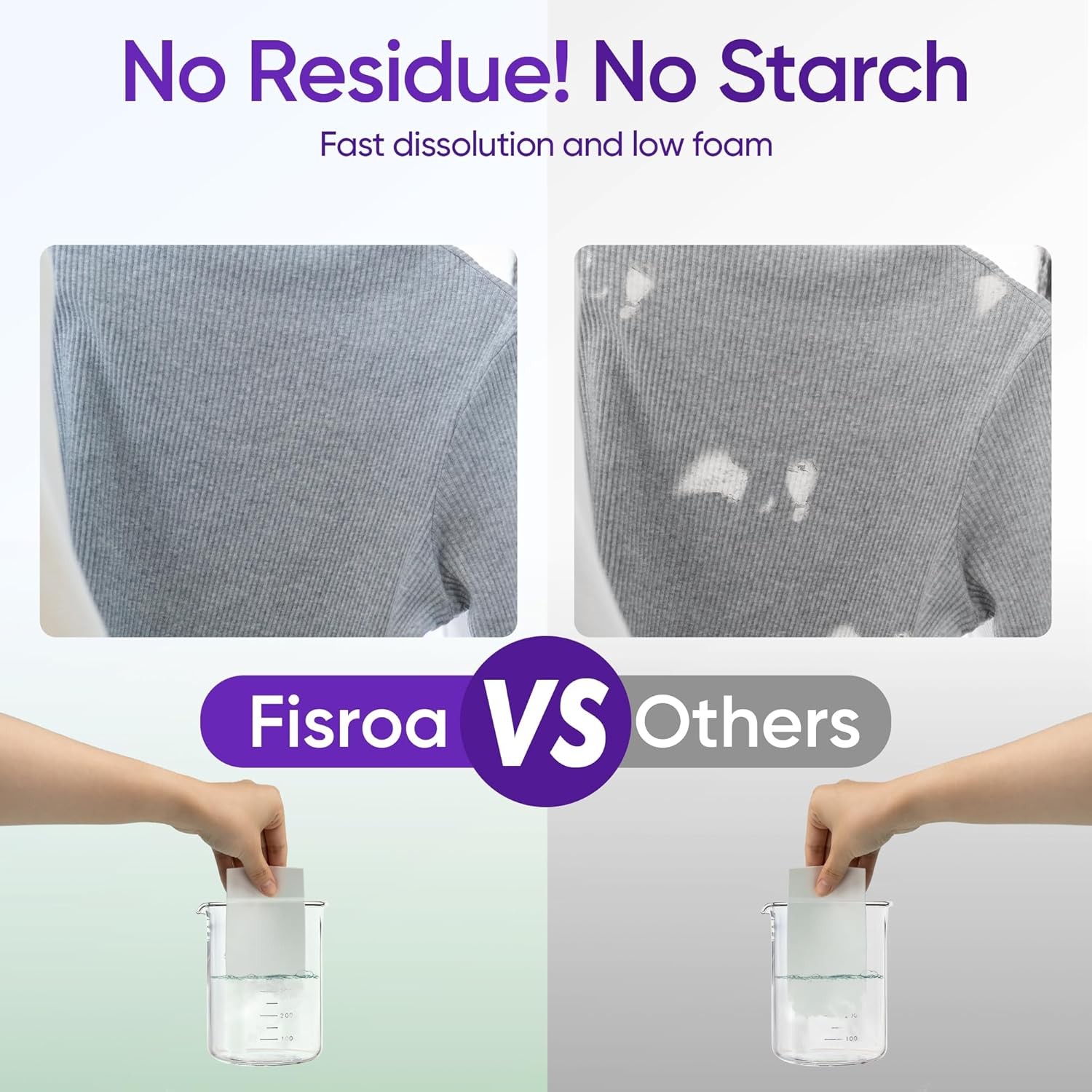 Lavender Laundry Detergent Sheets Travel Eco-friendly 300 Loads Fisroa Clothes W