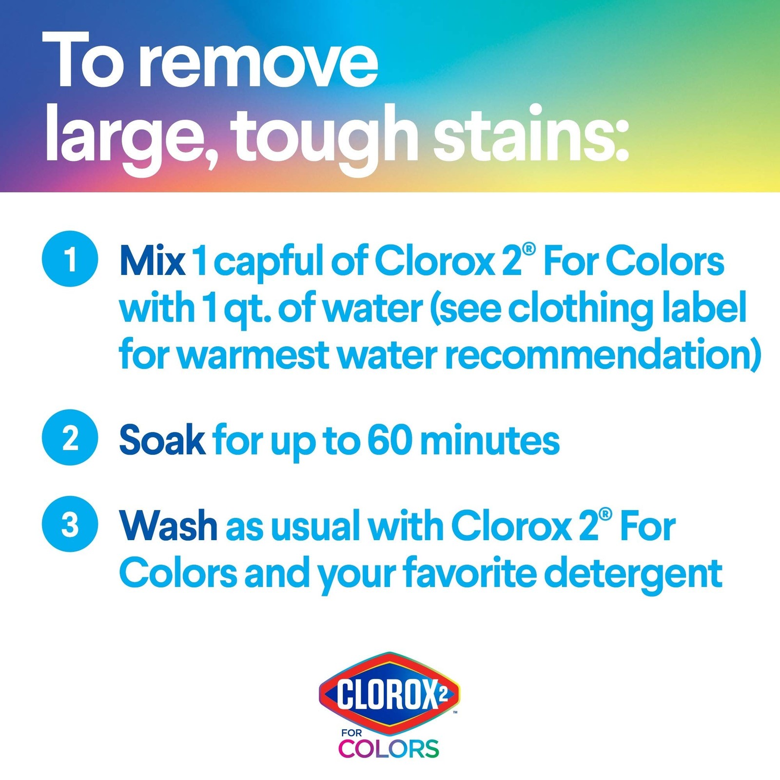2 for Colors Stain Remover and Laundry Additive, Original, 33 Fluid Ounces (Pack