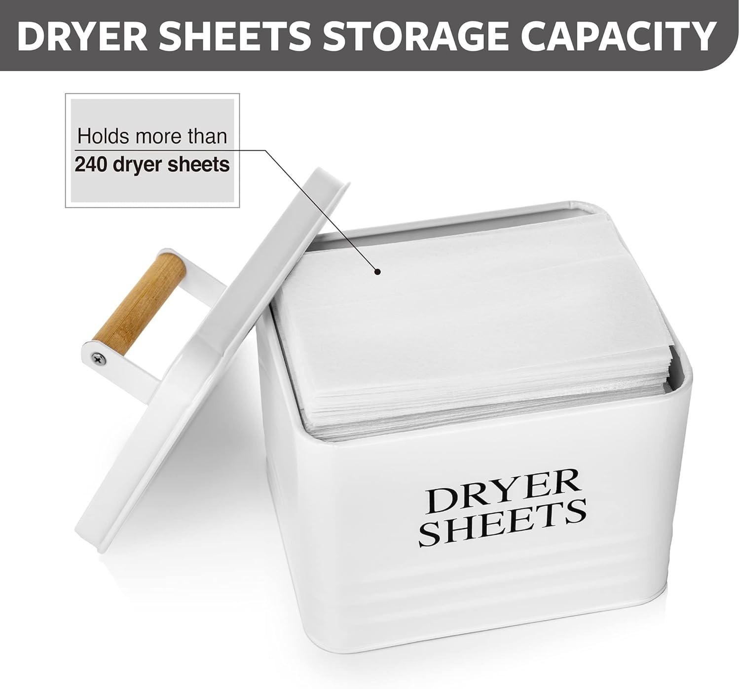 Sleek Modern Farmhouse Dryer Sheets Holder – Quality Metal, 240 Sheets Capacity