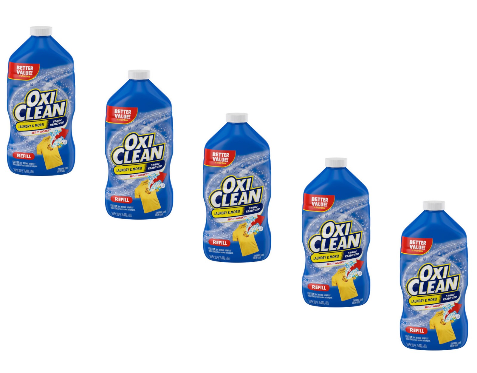 OxiClean Laundry Stain Remover Spray Refill 56 Ounce – Pack of 5
