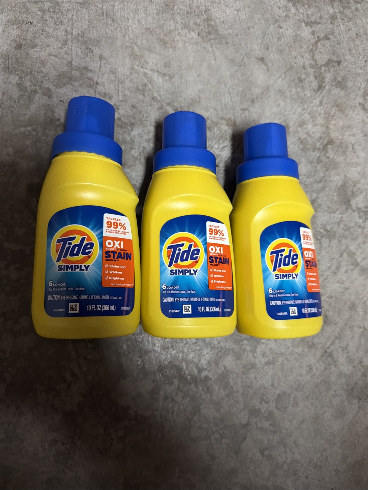 Tide Simply + Oxi Liquid Laundry Detergent, 10oz (306ml) 3 Pack Bundle