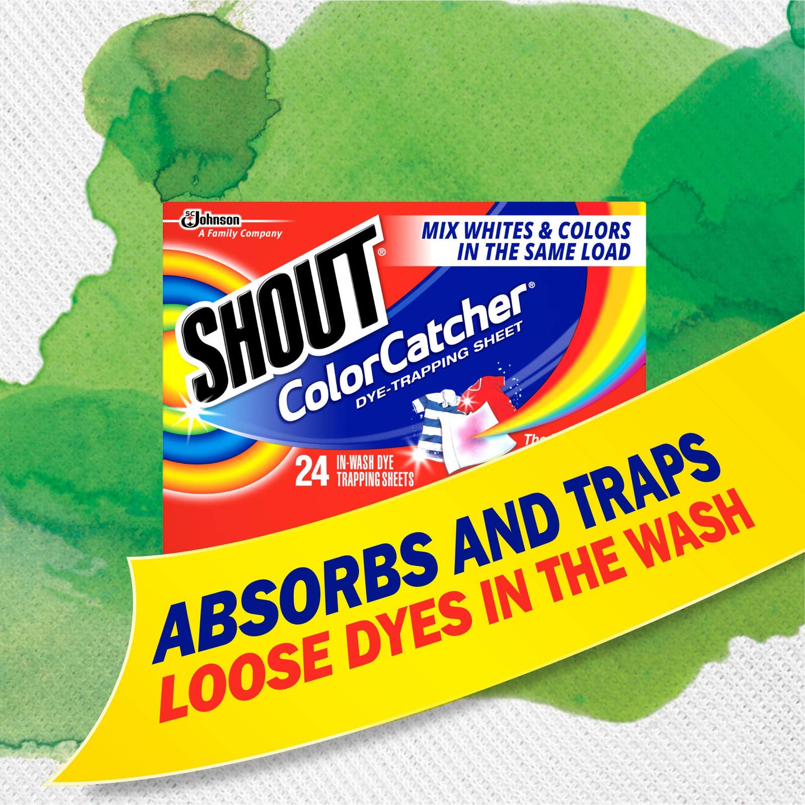 Shout Color Catcher Sheets for Laundry, Allow Mixed 24 Count (Pack of 2), Red
