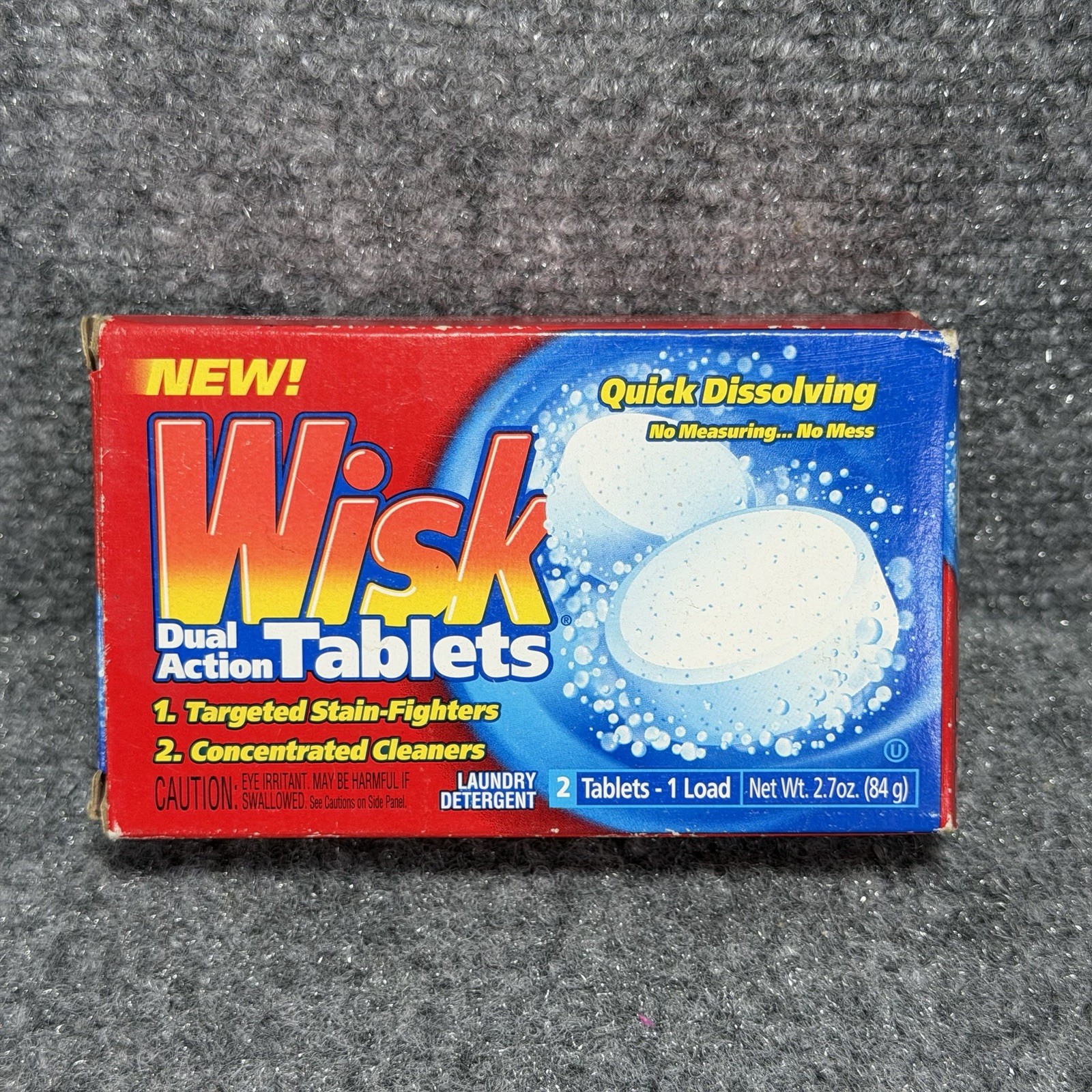 Wisk Dual Action Tablets Laundry Detergent 2 Pack Discontinued 2000 – Rare – OS