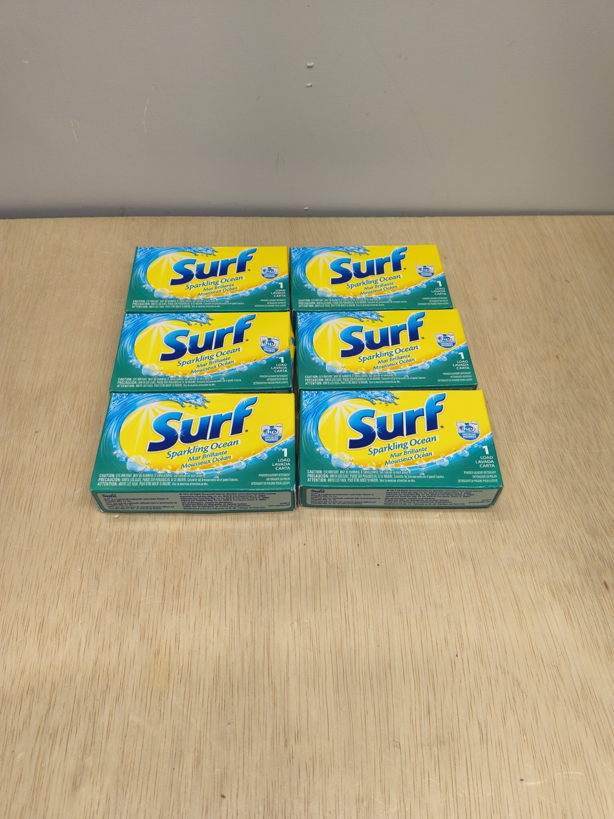 6 Pack – Surf Sparkling Ocean Powder Laundry Detergent, 1 Load Each Box Vending
