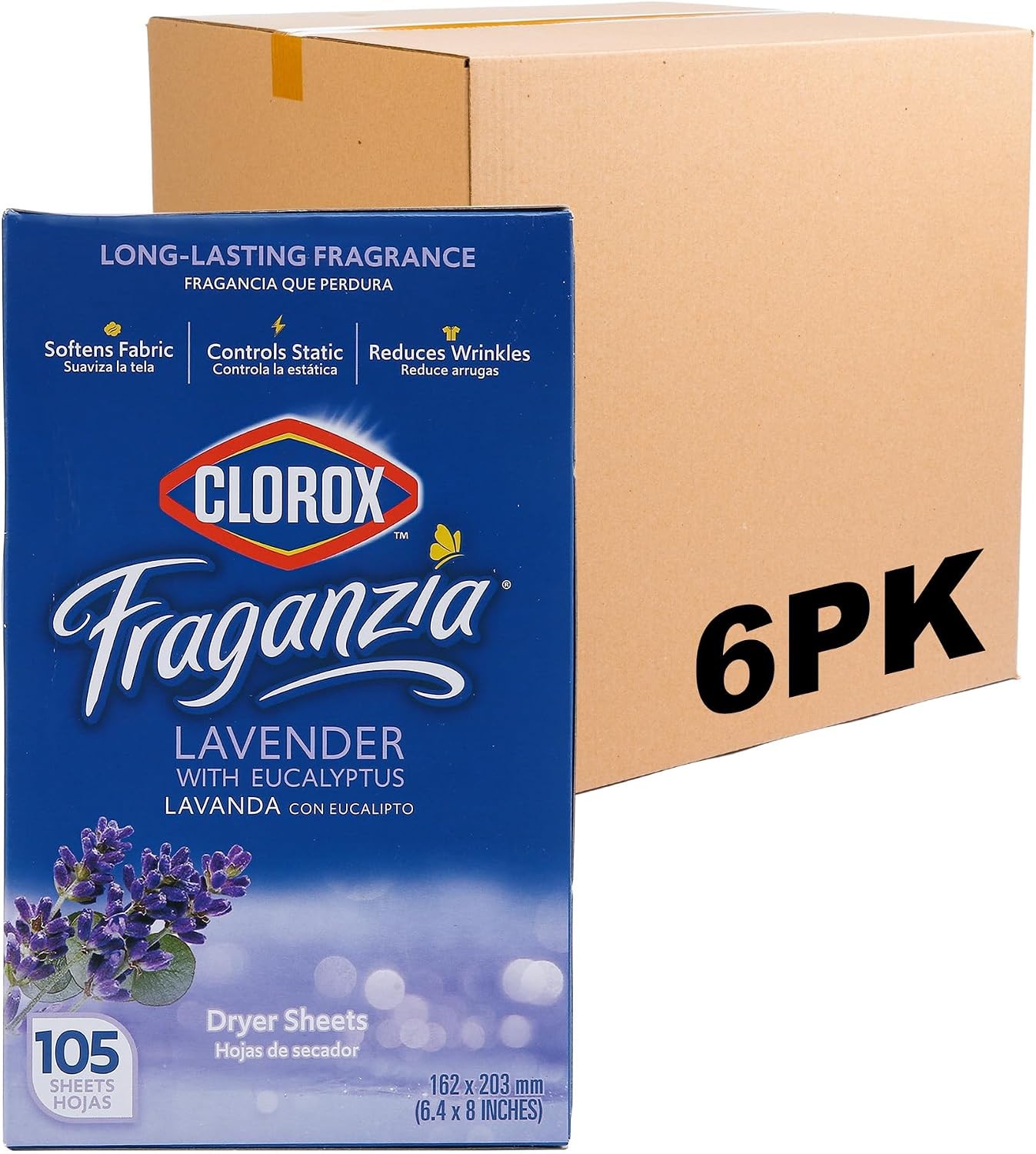 Fraganzia Lavender Eucalyptus Dryer Sheets 80 Count Static Reduction Softener