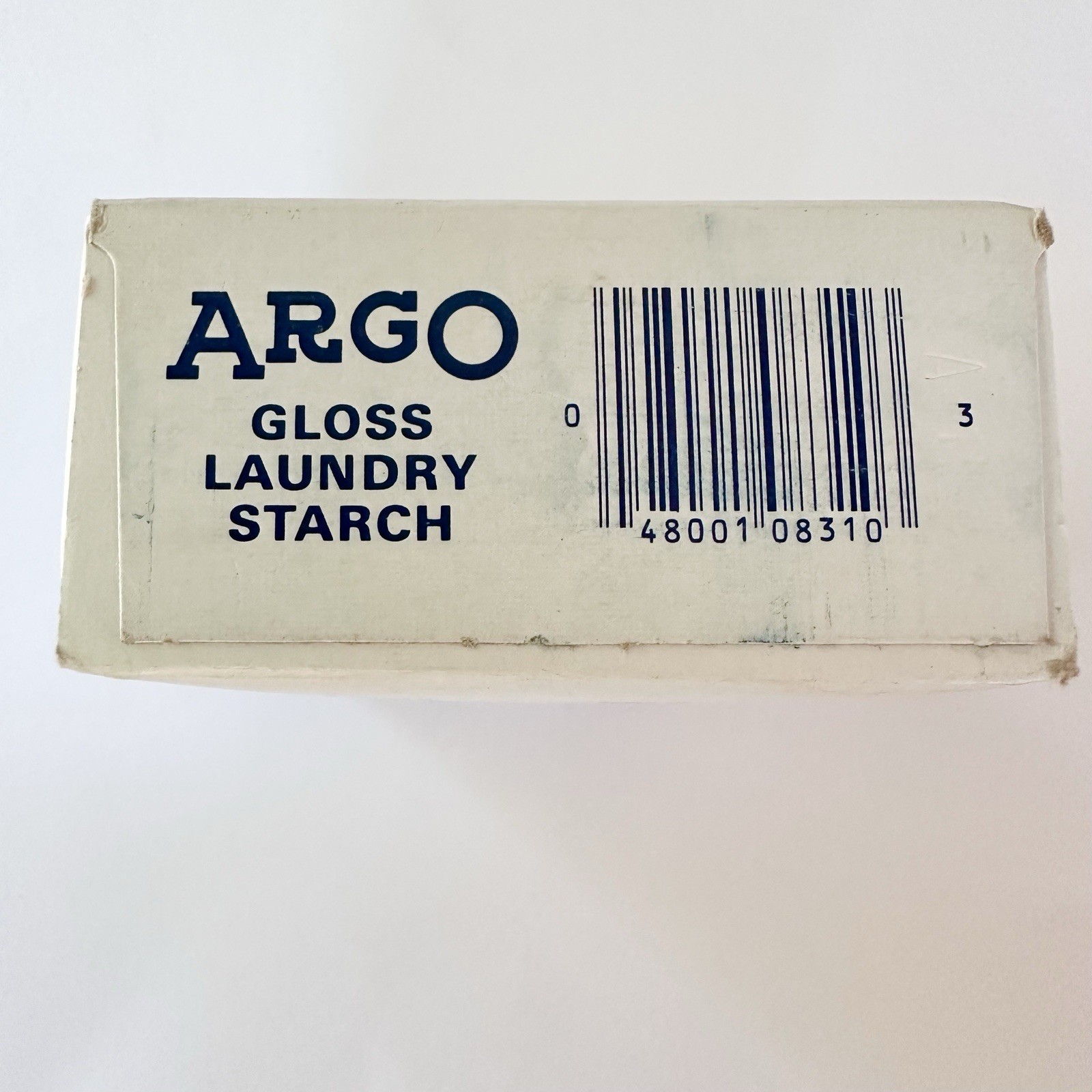 NEW Vintage ARGO Gloss Laundry Starch 16oz 1 lb Blue Box USA Unopened Deadstock