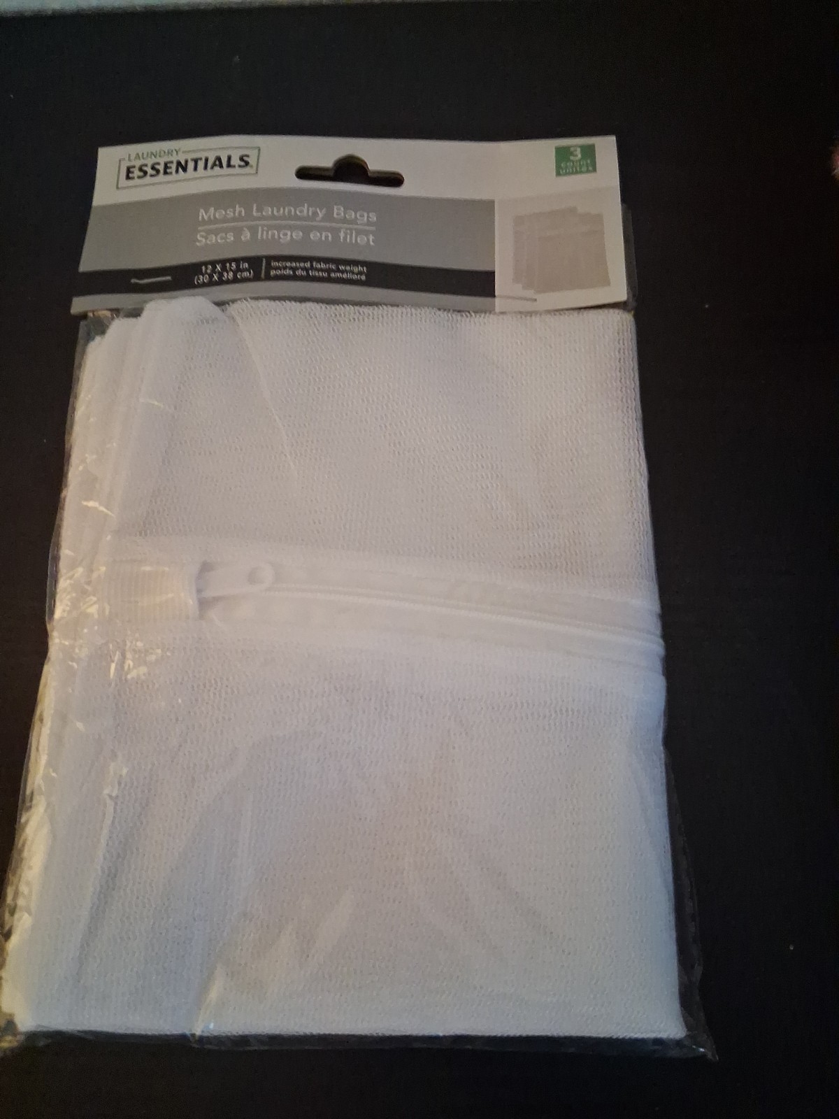 Essentials 3ct Zipper Mesh Laundry Bags 12″x15″