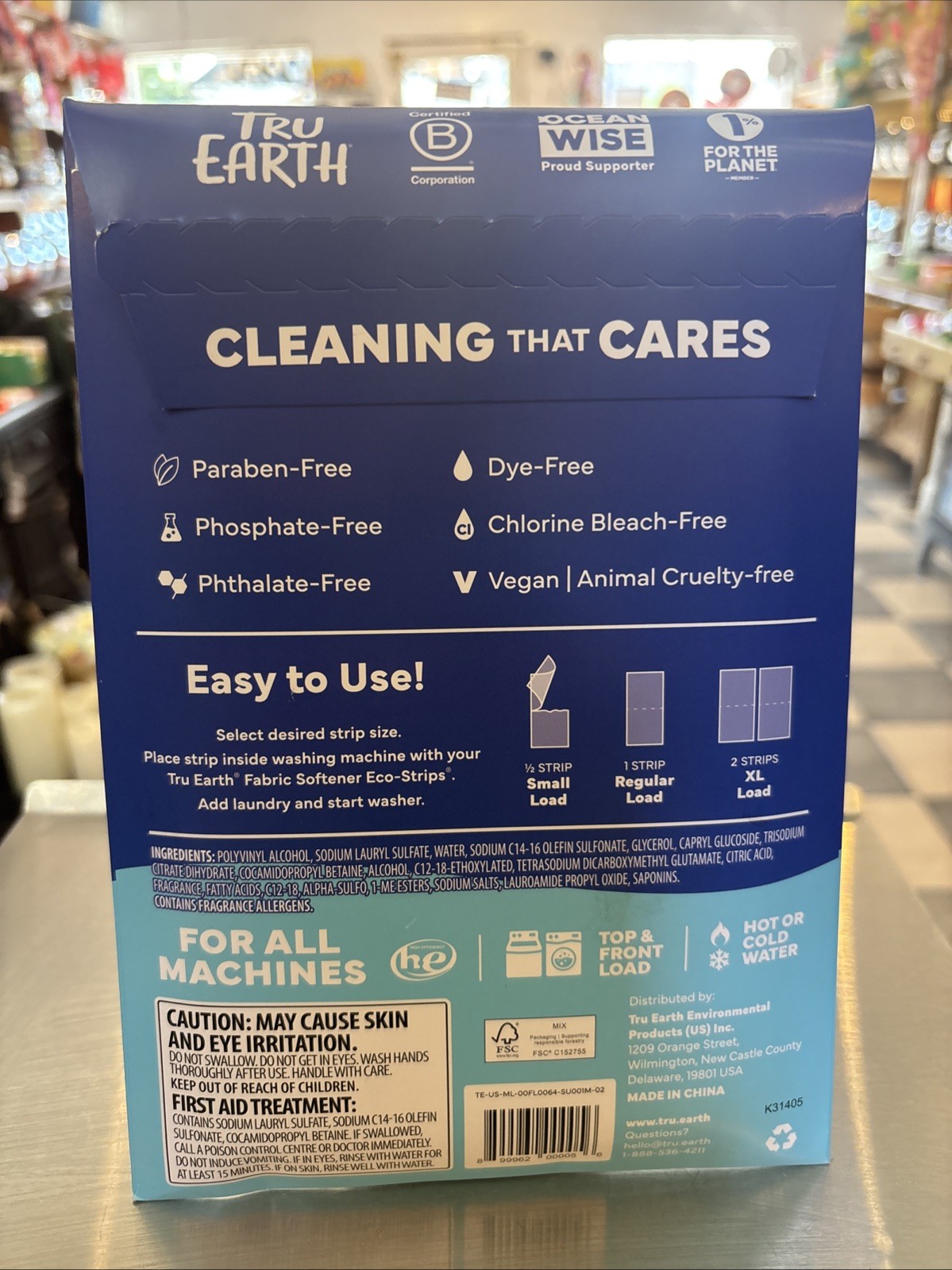 Tru Earth Laundry Detergent Sheets, Fresh Linen, 64ct, 128 Loads, Travel