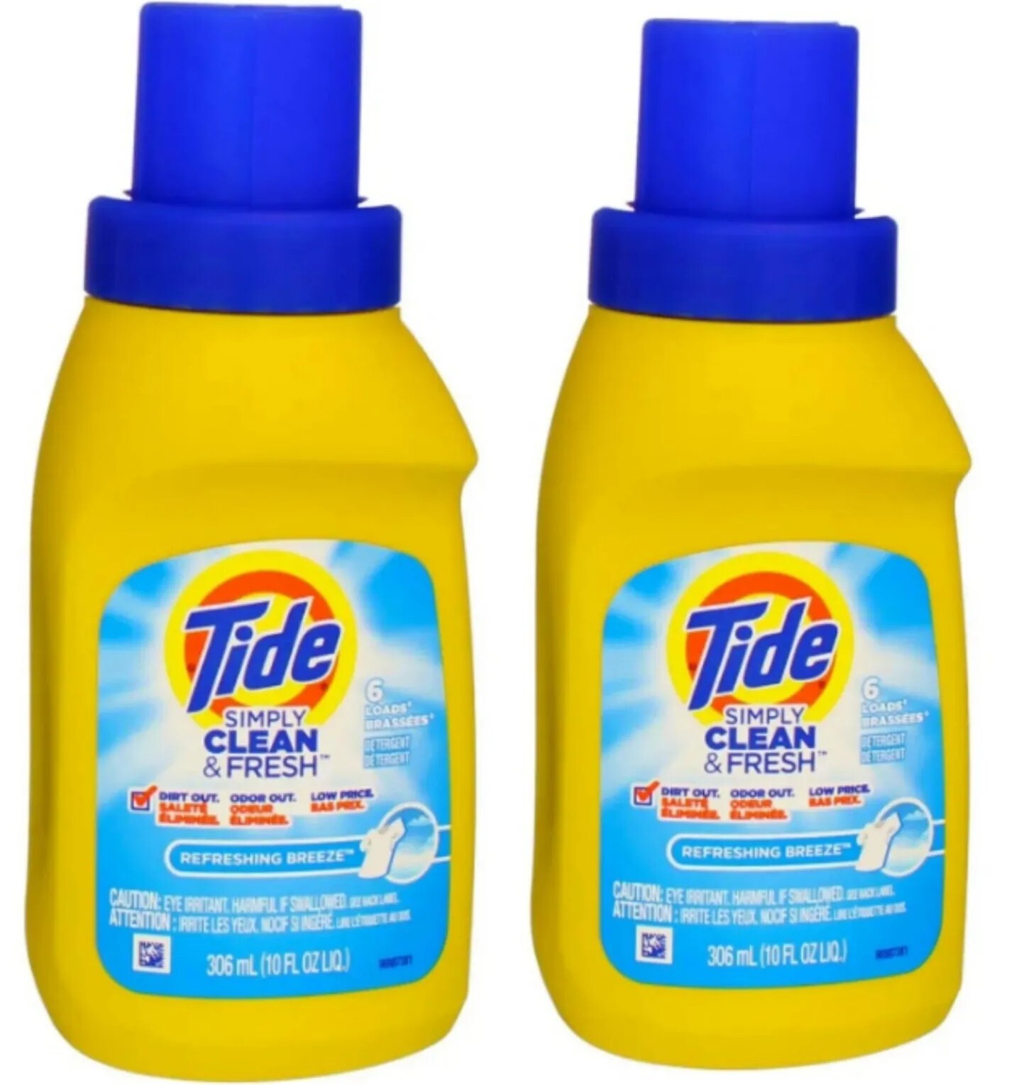 🐌 TIDE (2-PACK) 10 Oz. Simply Clean ●REFRESHING BREEZE● Laundry Detergent🫧.