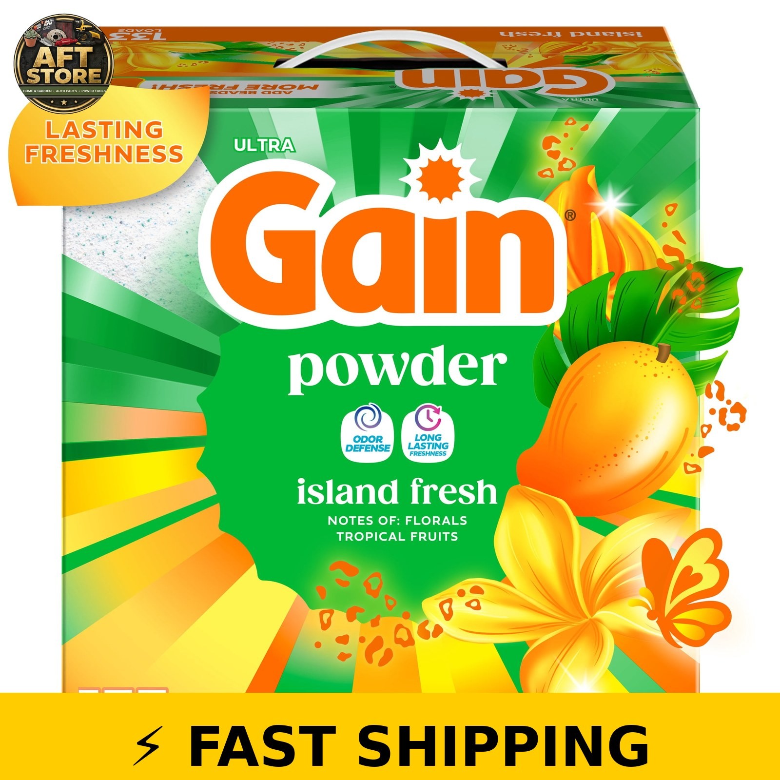 Gain Powder Laundry Detergent Island Fresh 123 oz 133 Loads