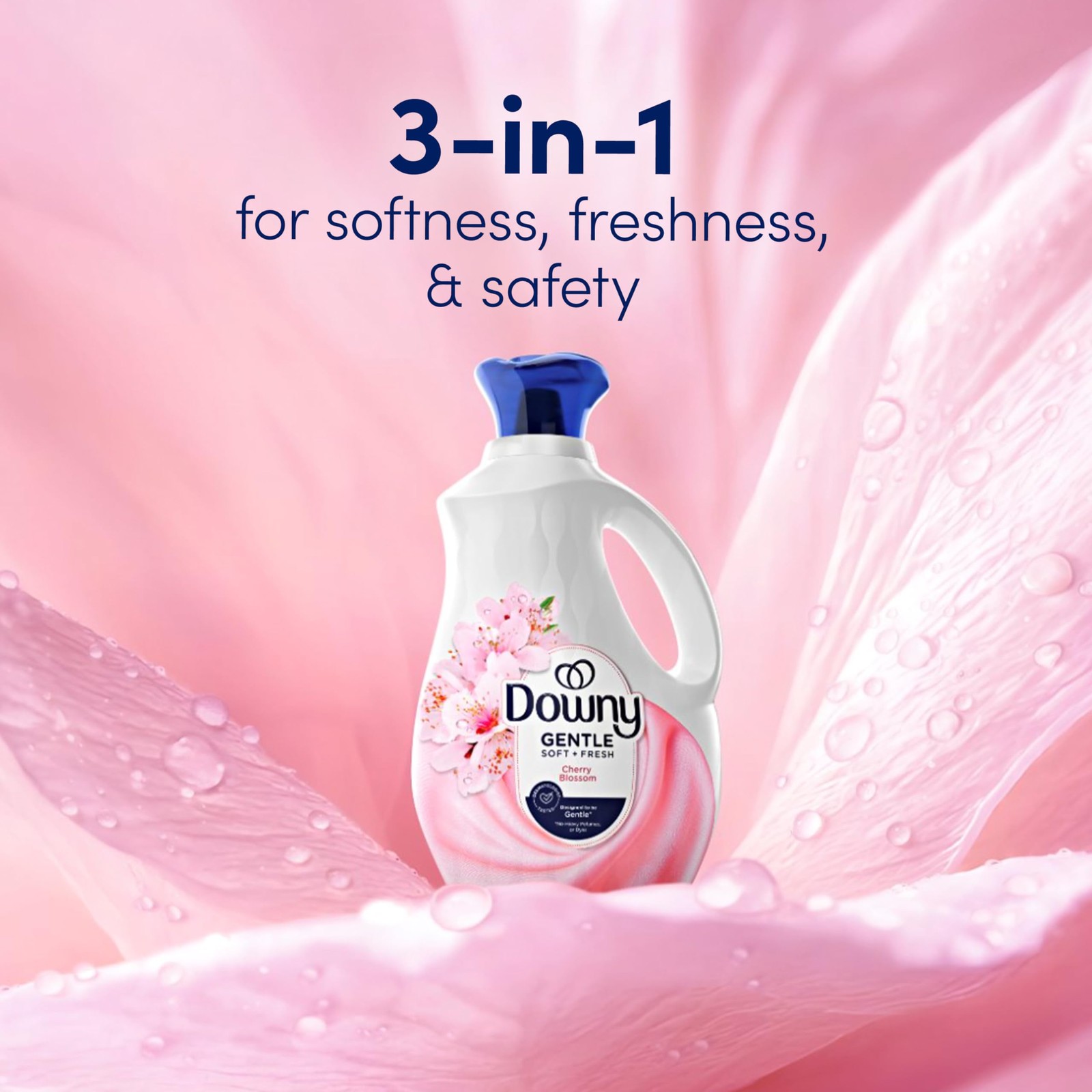 Downy Gentle Soft + Fresh Fabric Softener Liquid, Cherry 56 Fl Oz (Pack of 1)