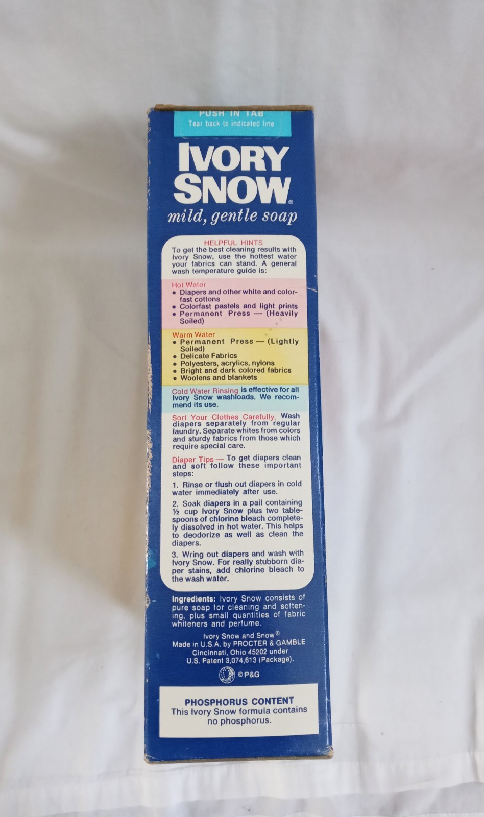 Vintage Giant 2 Lb Ivory Snow Laundry Detergent Powder No Phosphorus New Unused