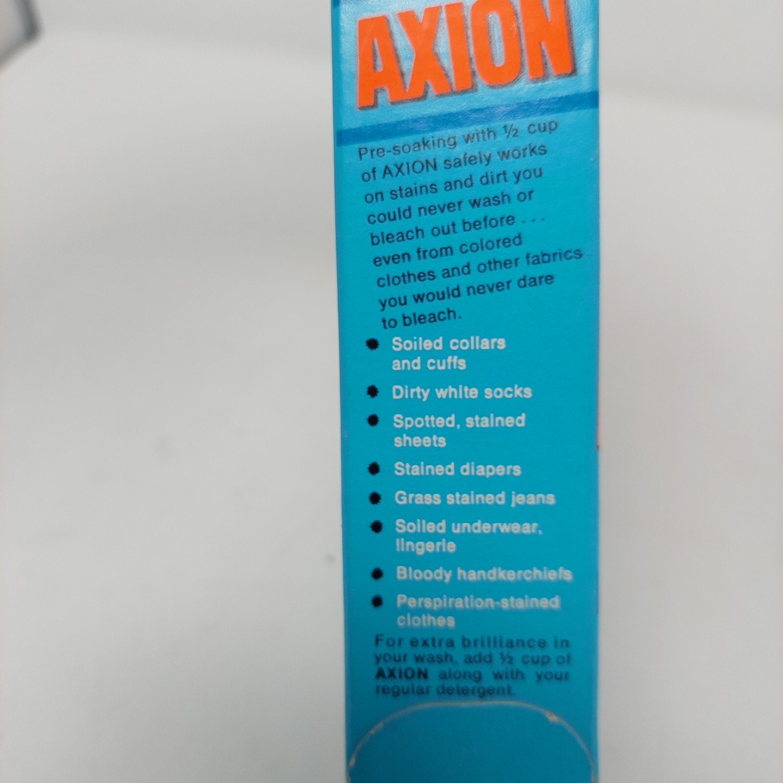 Axion Vintage Colgate Palmolive Pre Soak Laundry Detergent 1960’s Full Box 12 Oz