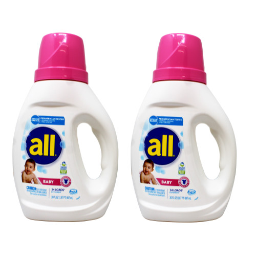 All Liquid Laundry Detergent, Gentle for Baby, 24 Loads, 30 fl oz – 2 Pack