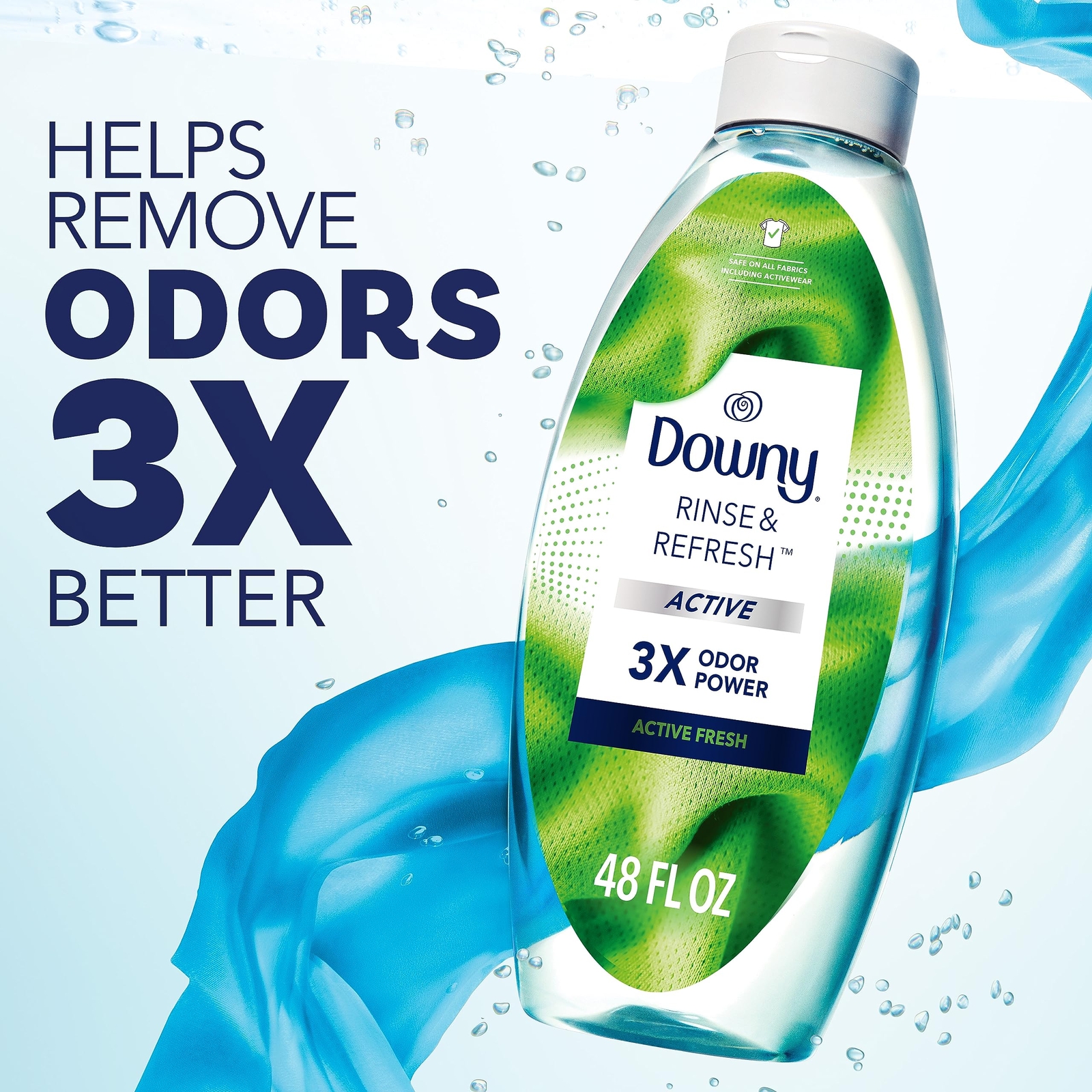 Downy Rinse Refresh Active Fresh 48 Fl Oz Laundry Odor Remover Booster