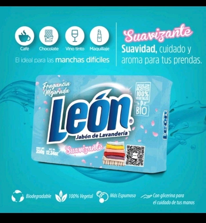 3X LEON Jabón SUAVIZANTE 🇲🇽 Bar Laundry Soap, 350g, 3 Pack Fast Shipping León❗