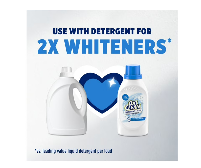 (2 pack) OxiClean White Revive Whitener & Stain Remover Liquid Additive, 45 oz
