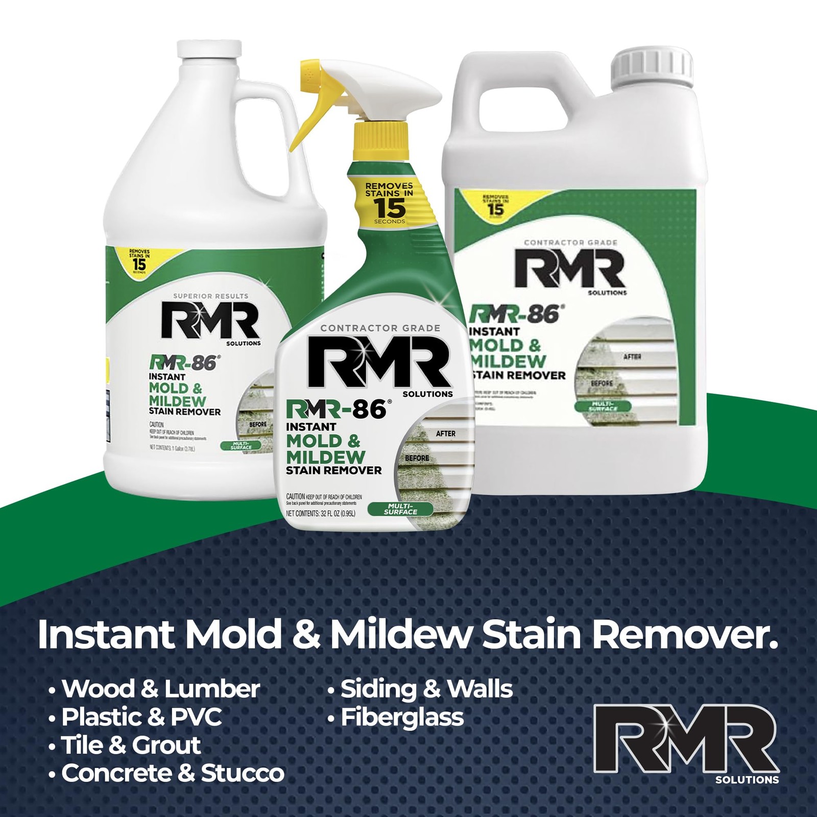 RMR-86 Instant Mold and Mildew Stain Remover 128 Fl Oz (Pack of 1), clear