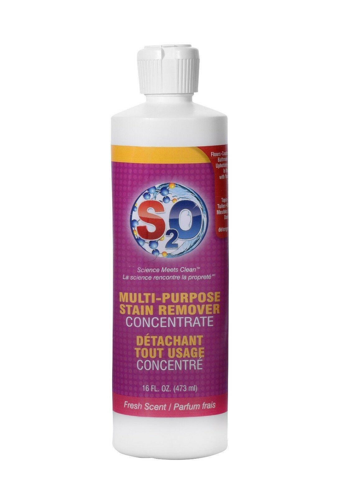 S2O Multi Purpose Stain Remover Concentrate Fresh Scent 16oz Bottle (2 PACK)