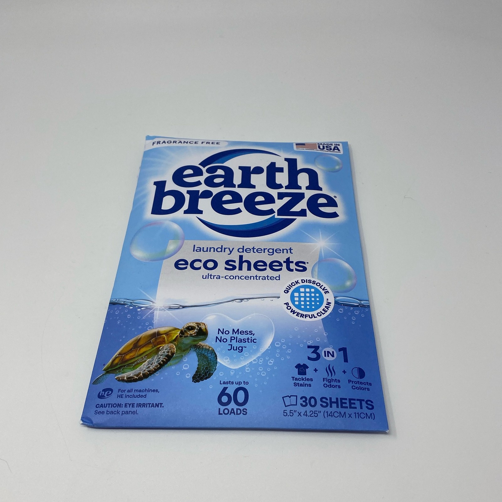 Earth Breeze Fragrance-Free Laundry Detergent Sheets 30ct (60 Loads)