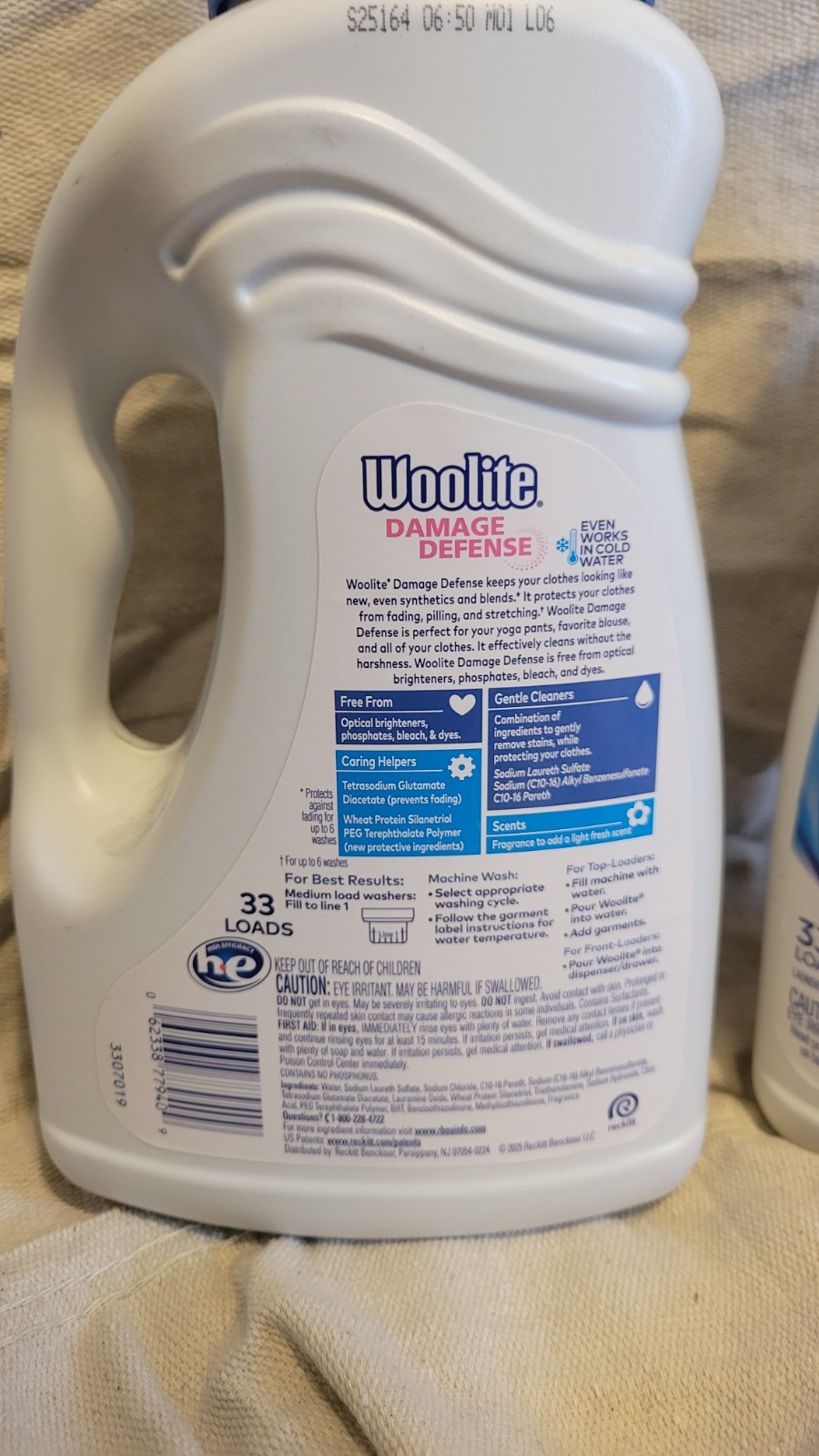 2 pack Woolite Damage Defense Laundry Detergent, 33 Loads, 50 Fl Oz,