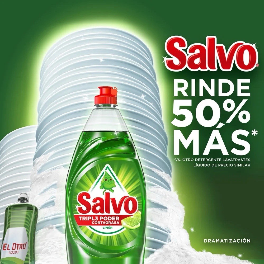 5X SALVO LIMÓN TRIPLE PODER 🇲🇽 Liquid Dish Soap, 215ml, 5 Pack