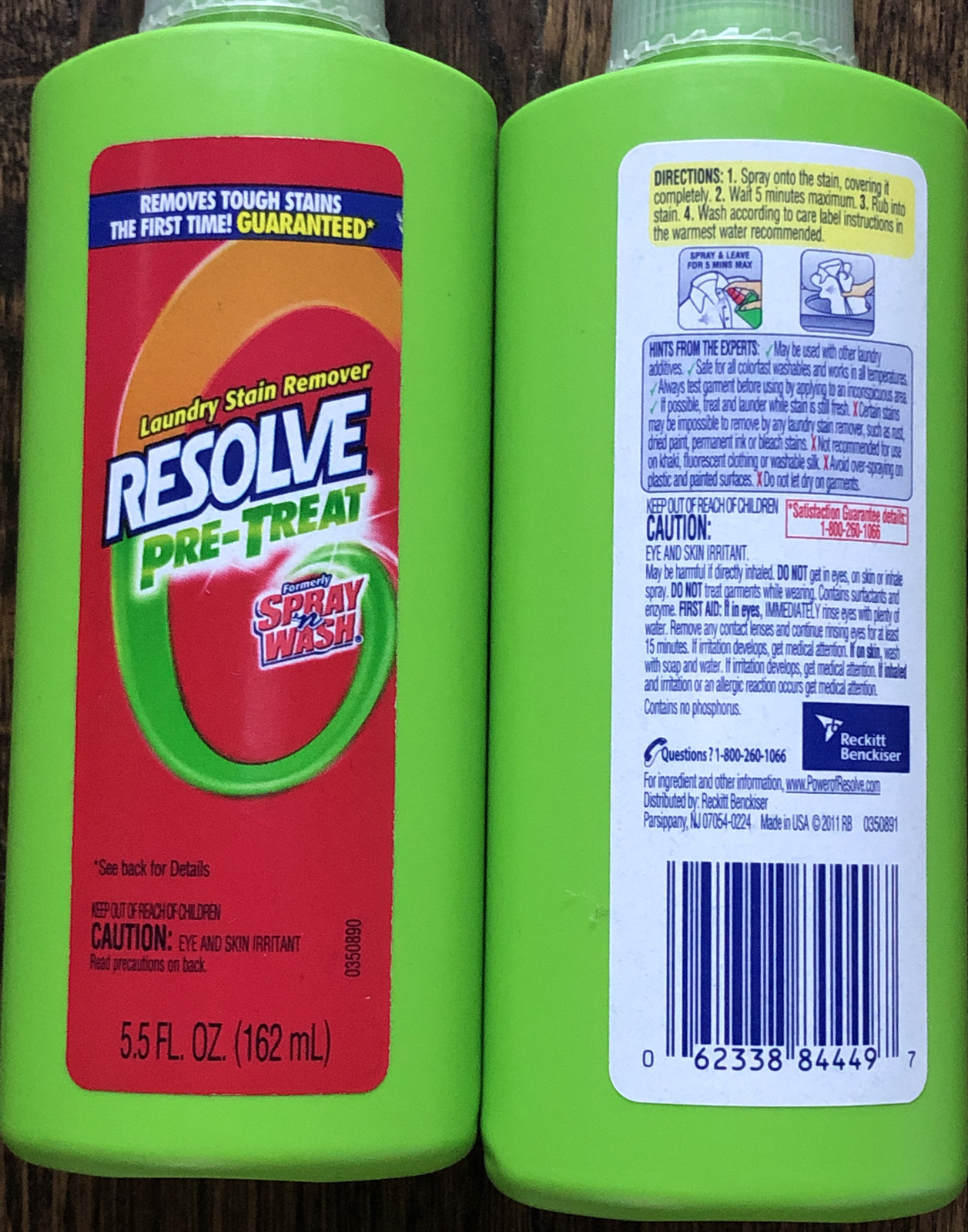 2X RESOLVE PRE-TREAT SPRAY N WASH STAIN REMOVER 5.5 FL OZ