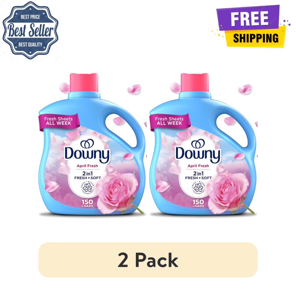 (2 Pack) Downy Liquid Fabric Softener, April Fresh Scent, 111 fl oz, 150 Loads