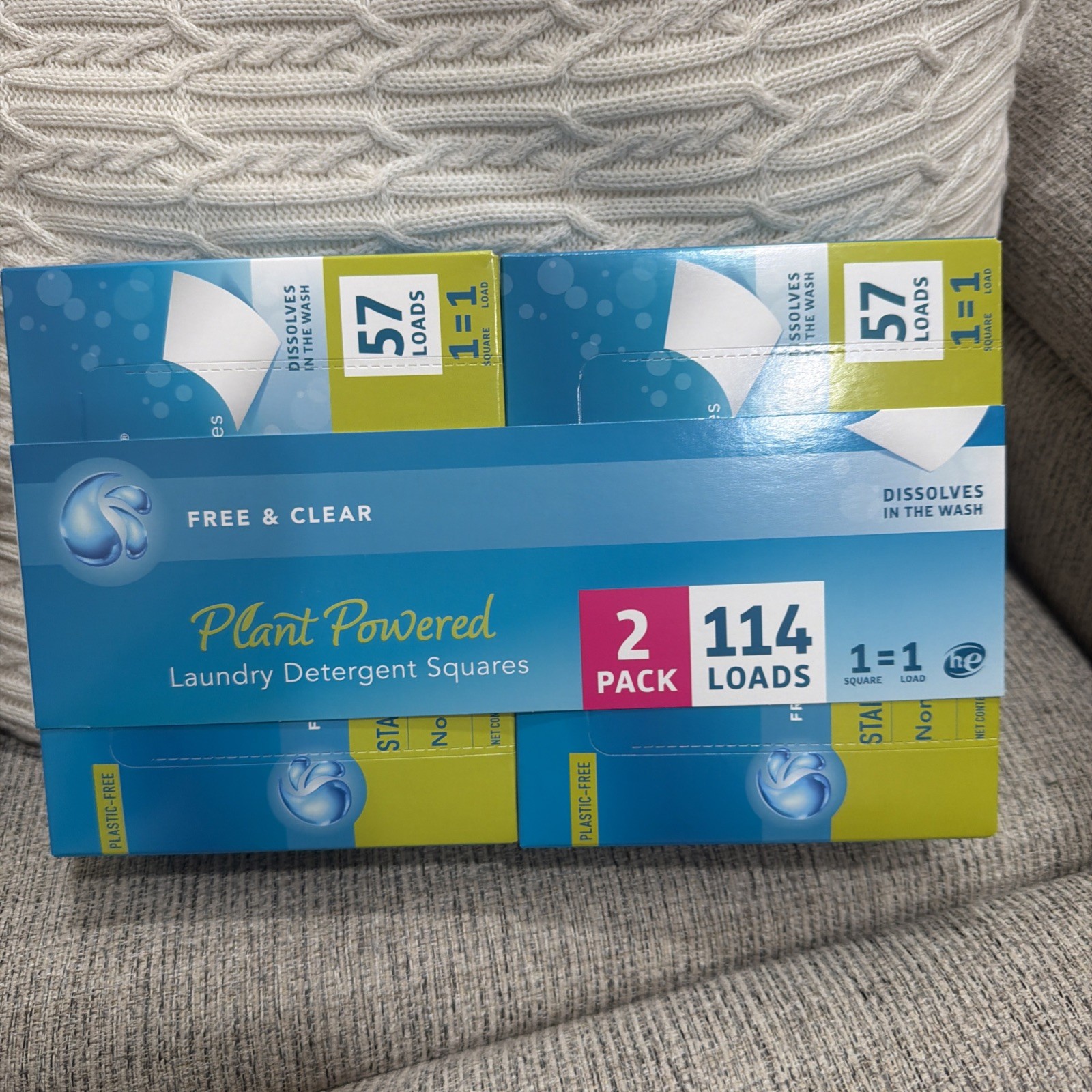 ECOS Eco-Friendly Laundry Detergent Sheets, Free and Clear, 114 Sheets Vegan 2Pk