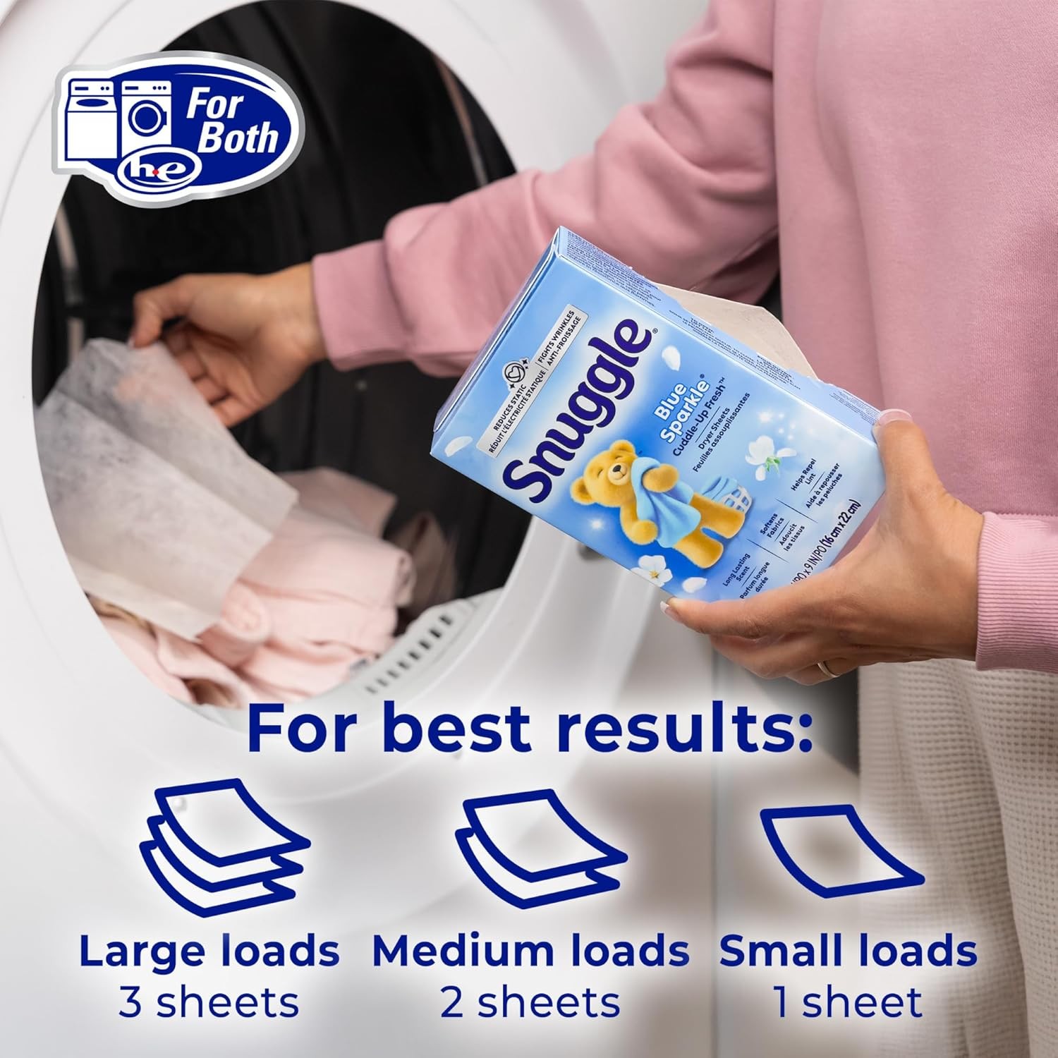 Snuggle Fabric Softener Dryer Sheets, Blue Sparkle, 230 230 Count (Pack of 1)