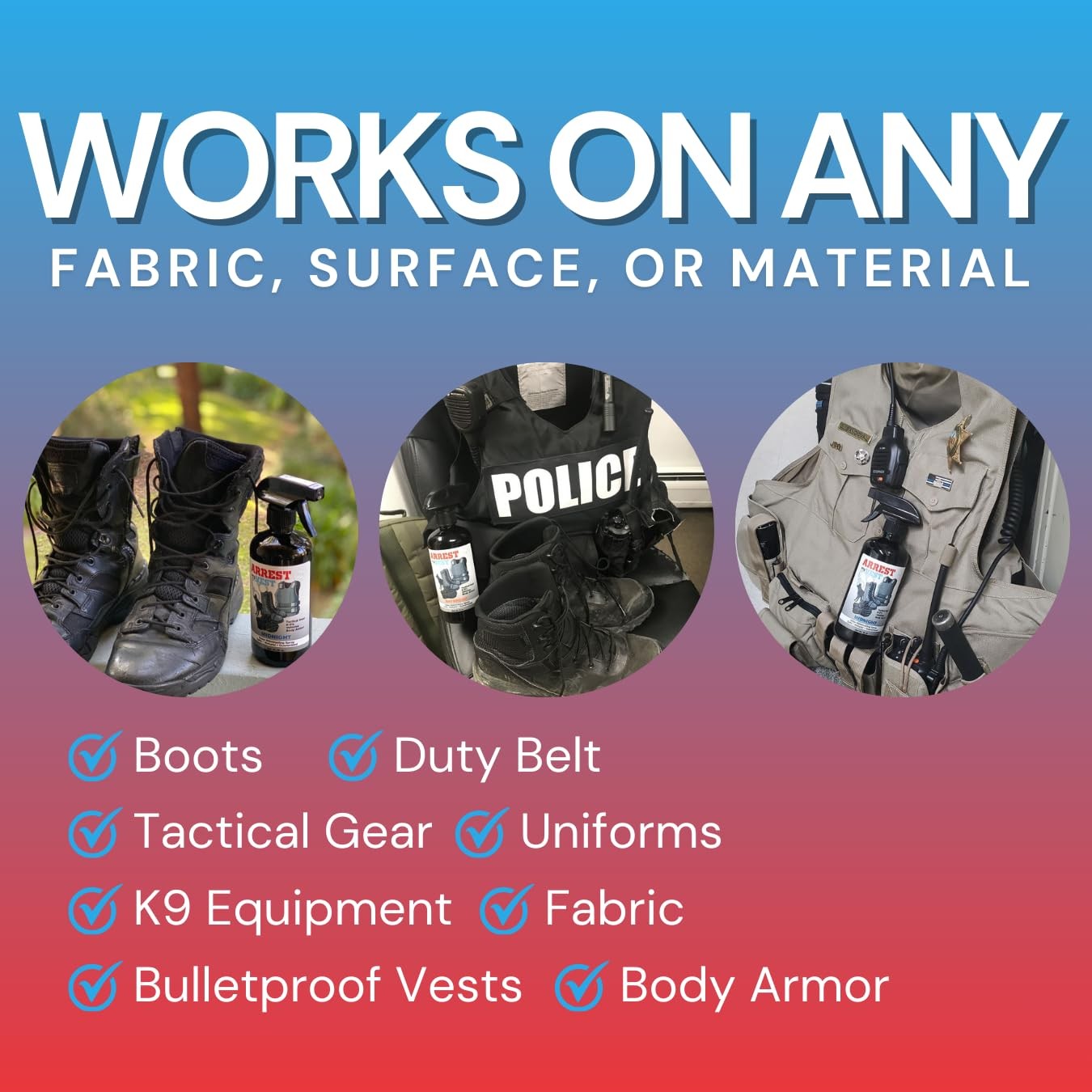 Arrest My Vest Military and Police Grade Odor 16 Fl Oz (Pack of 2), Black