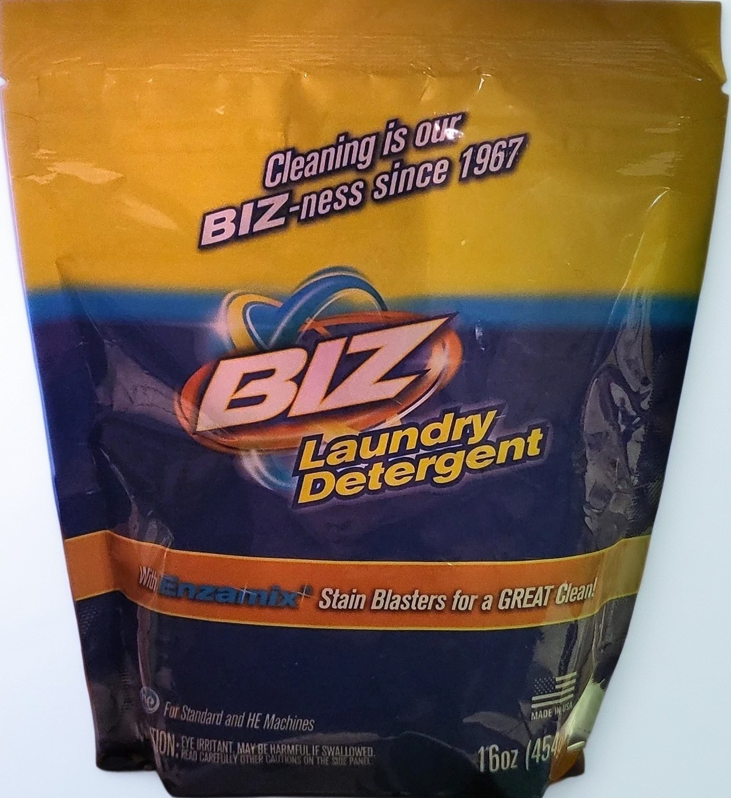 BIZ Laundry Detergent Powder 3-Pack 16oz Bags | Stain Blasters | Deep Clean