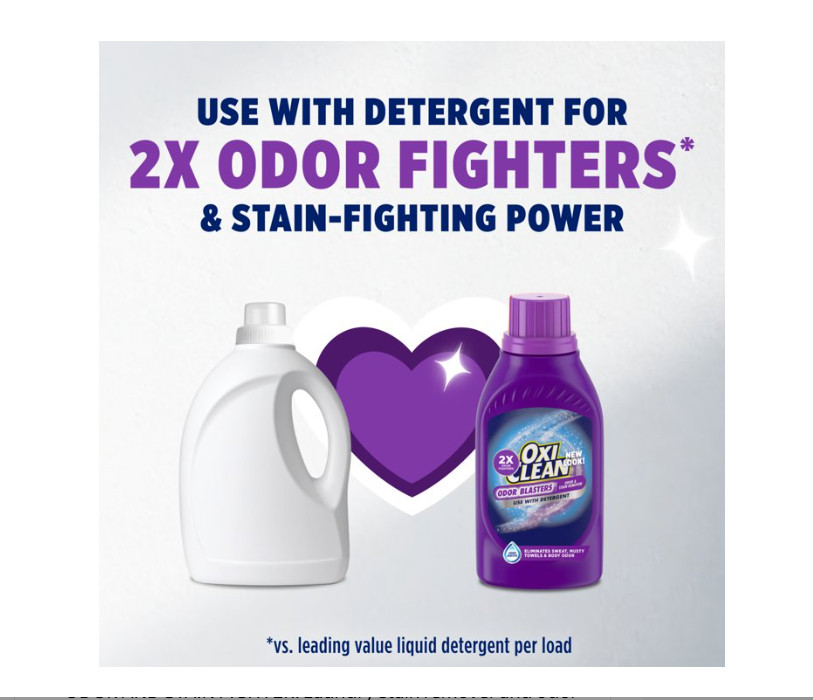 (2 pack) OxiClean Odor Blasters Odor and Stain Remover Liquid Laundry 45 fl oz