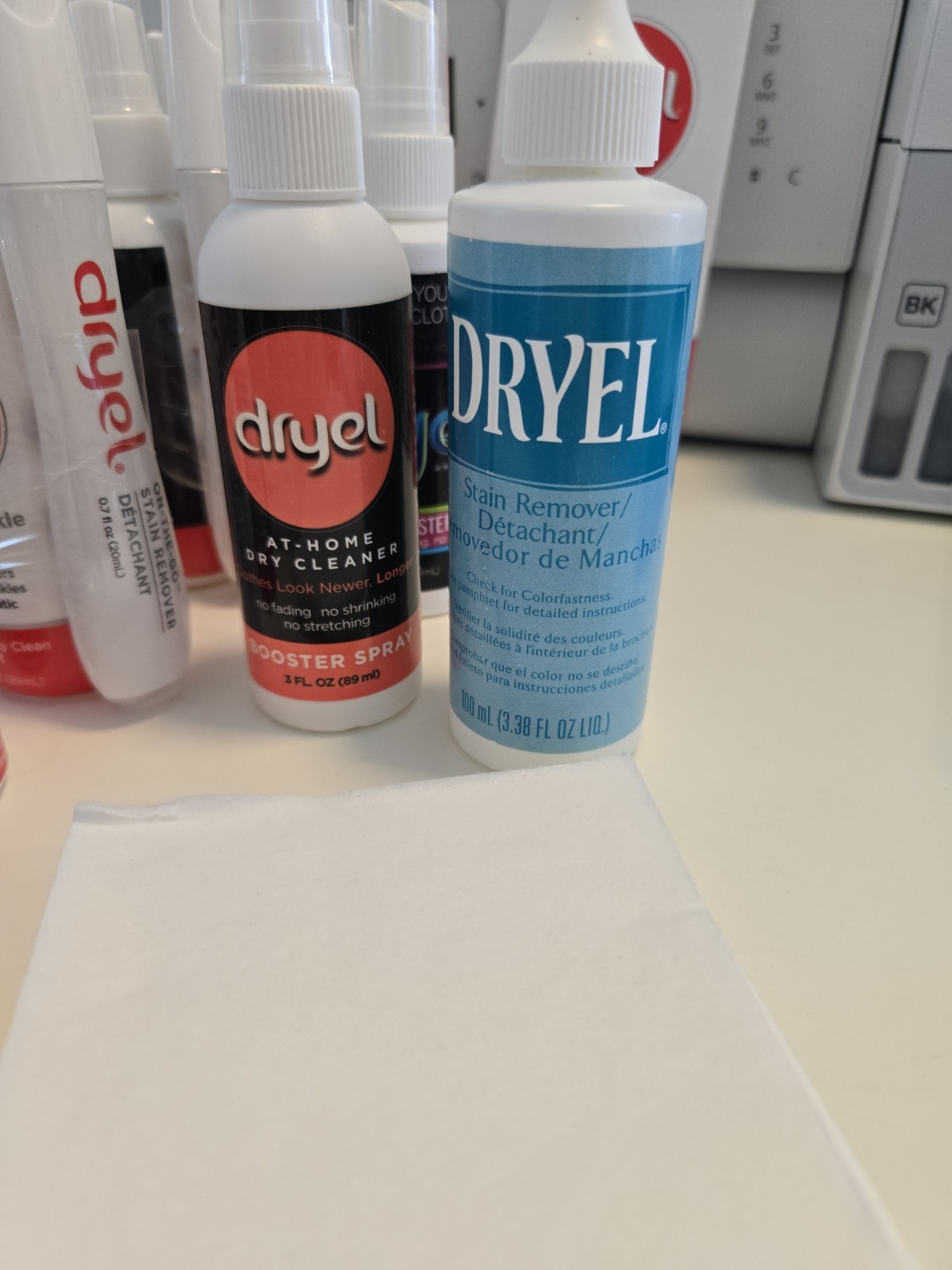 LOT of Dryel Odor Wrinkle Releaser Spray 3oz and On-The-Go Stain Remover Pen Set
