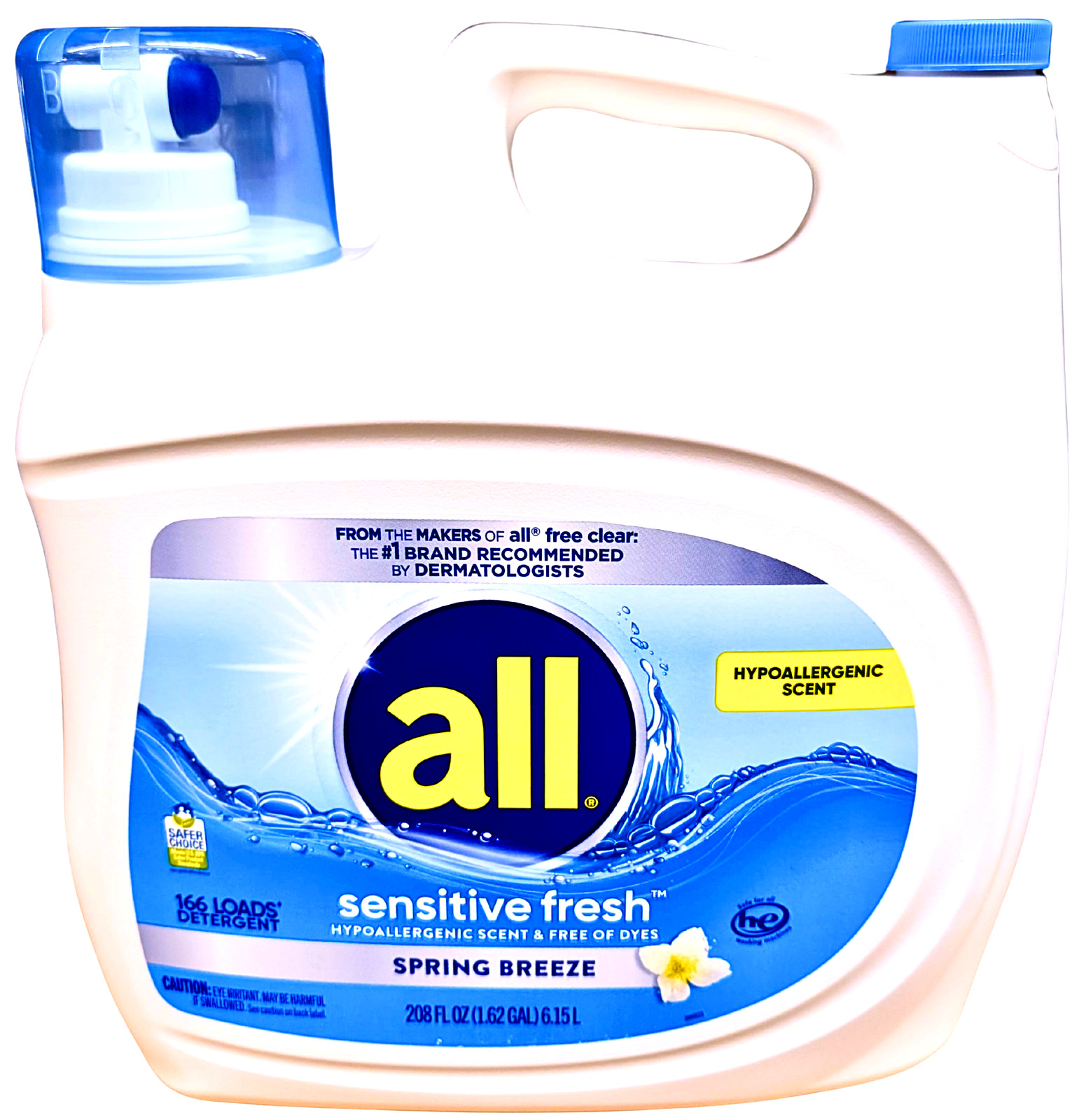 all Liquid Laundry Detergent Sensitive Fresh 208 Ounce 166 Loads