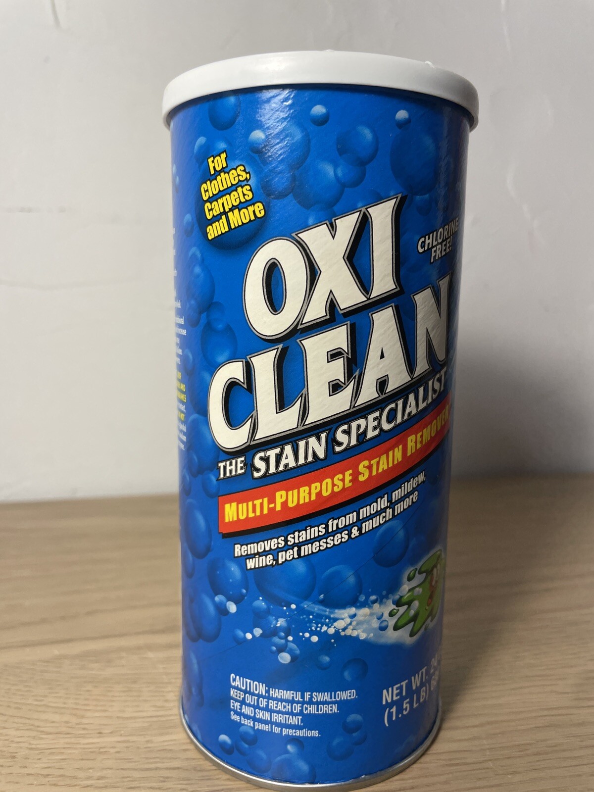 OXICLEAN Stain Remover Powder Orange Glo 24 Oz VTG NEW Sealed Old Stock Blue Can