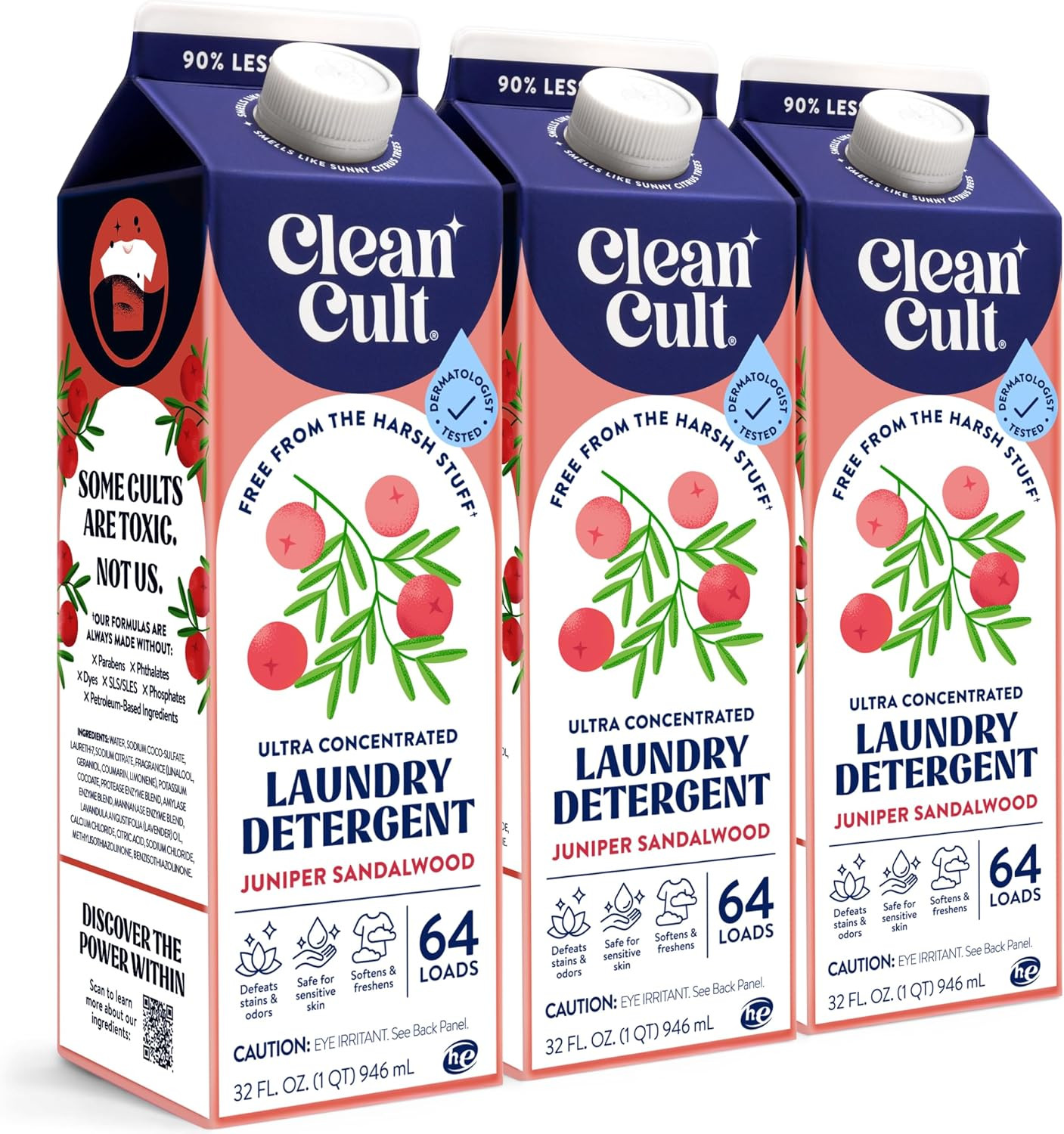Ultra Concentrated Liquid Laundry Detergent Soap, 64 Loads (32 Oz), Long Lasting