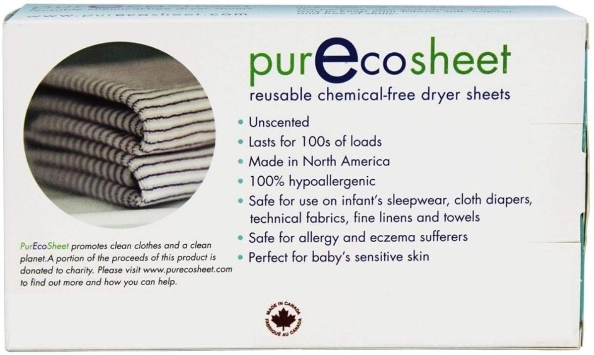 Purecosheet – Reusable Dryer Sheets | Cost effective (500+ loads), Chemical F…