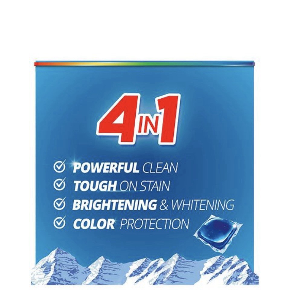 (3pk) 4-In-1 Laundry Detergent Pacs Fresh Mountain Breeze 21.0 each (Pods)