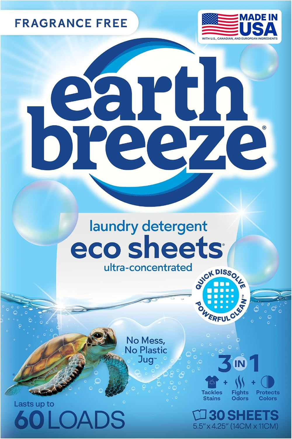 Laundry Detergent Sheets Fragrance-Free – 60 Loads Eco Liquidless