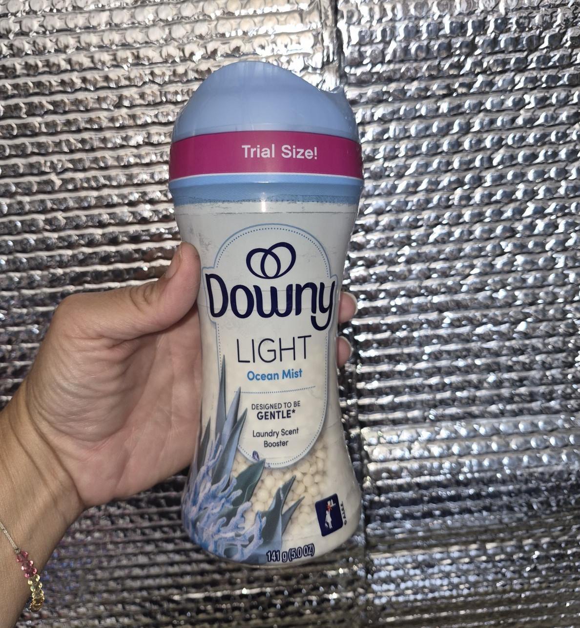 Downy Light Ocean Mist Laundry Scent Booster Beads, Trial Size 14.1 oz