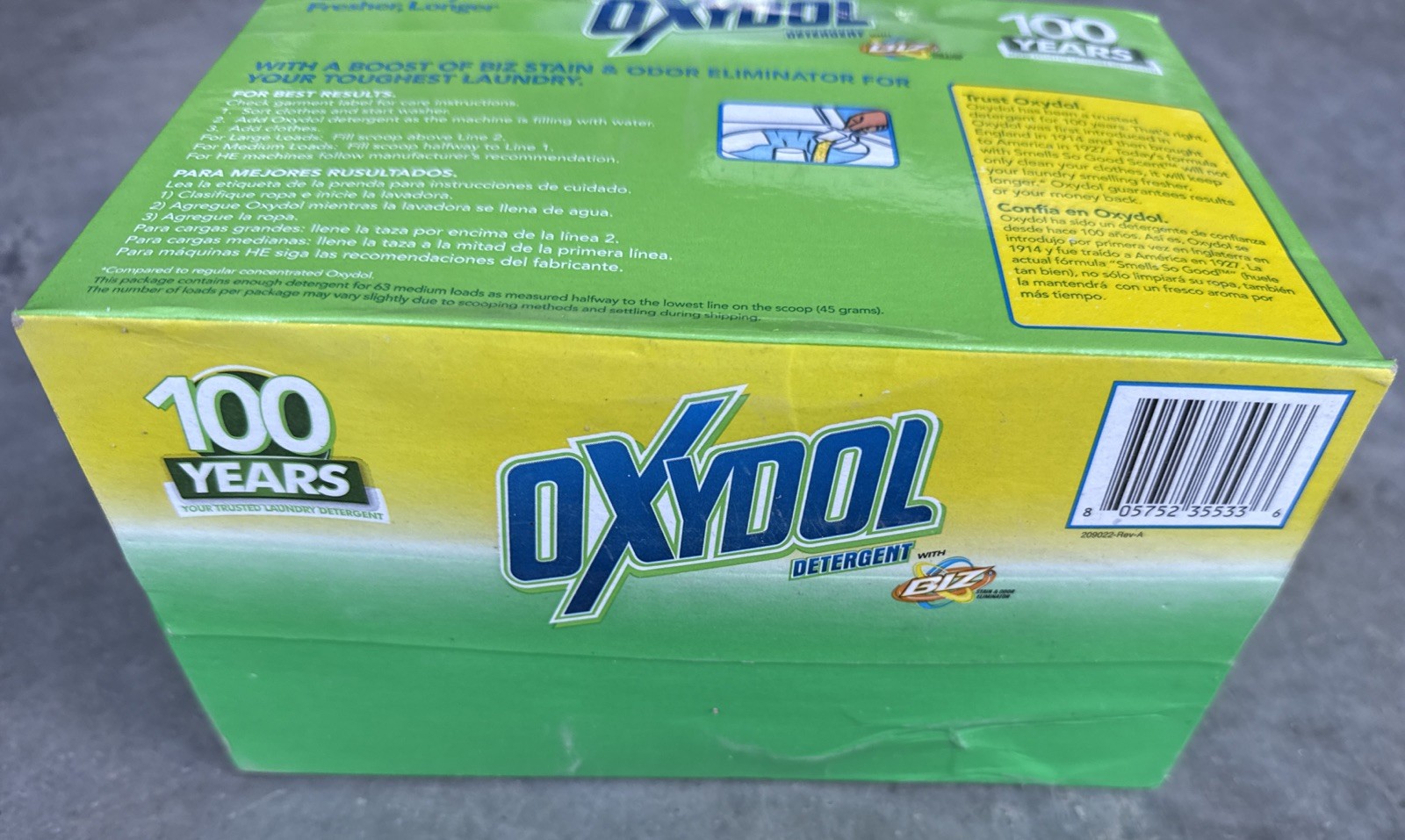 Classic Oxydol With Biz Stain Fighters Laundry Detergent Powder 63 Loads 100 Oz