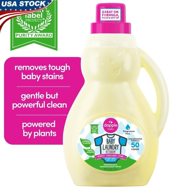 Baby Laundry Detergent Fragrance-Free 50 Fl Oz Bottle Baby Messes Hypoallergenic