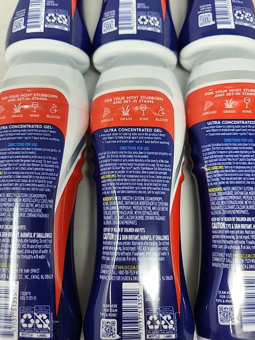 6 Pack Oxiclean Max Force Gel Stick 6.2 Ounce
