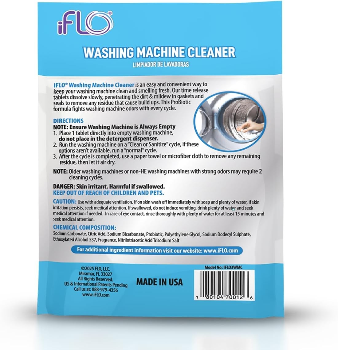 Washing Machine Cleaner Tablets – Deep Clean & Deodorize, 3-Pack, Universal Fit