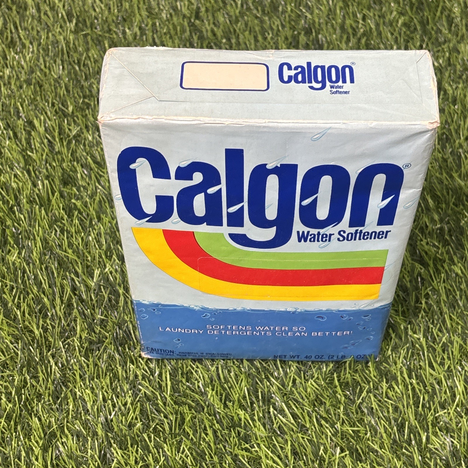 Vintage Calgon Water Softener 40 Oz Box NOS Unopened 1980s Laundry Detergent Aid