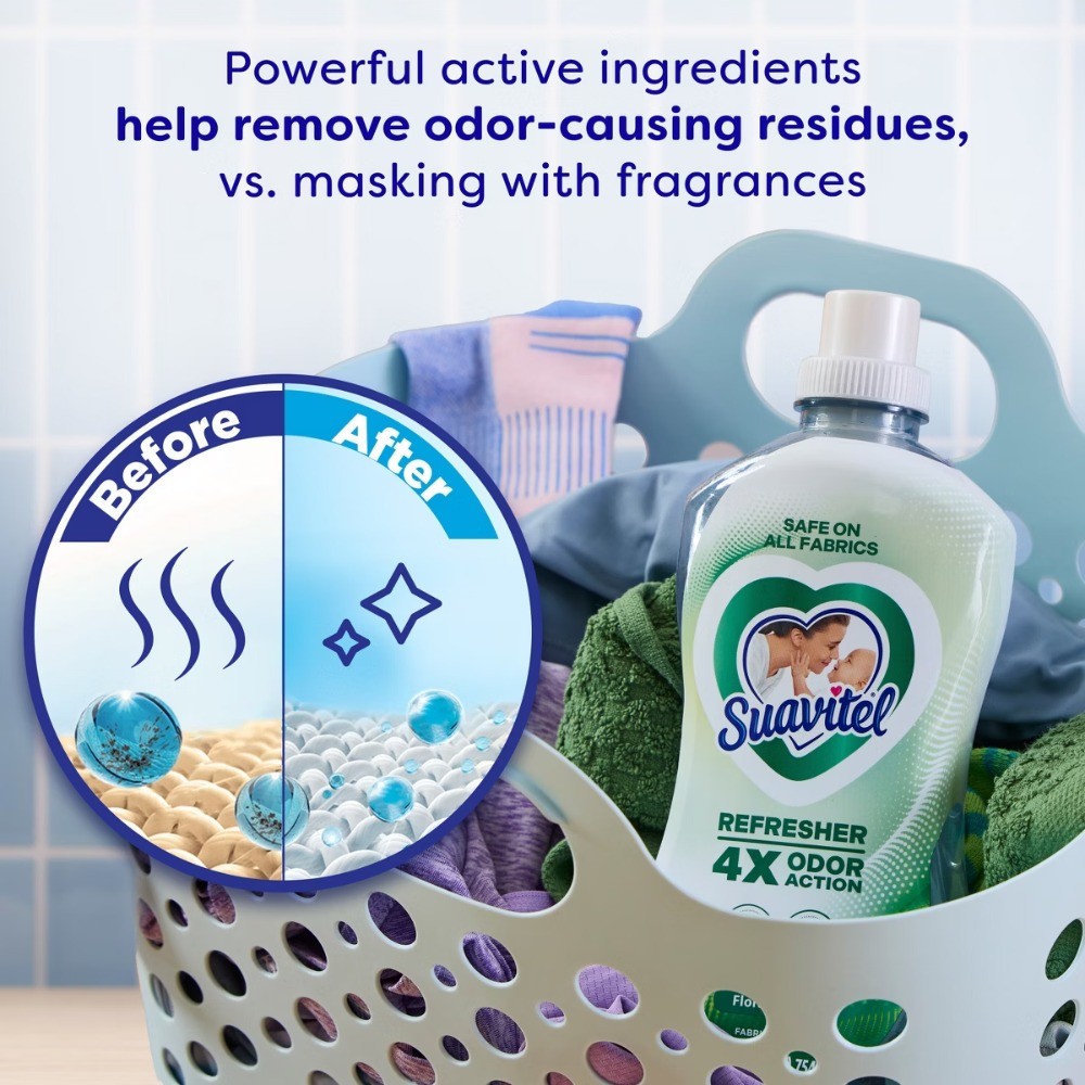 Refresher Fabric Rinse, 4X Odor Action, Floral Fresh Scent – 25.5 fl oz