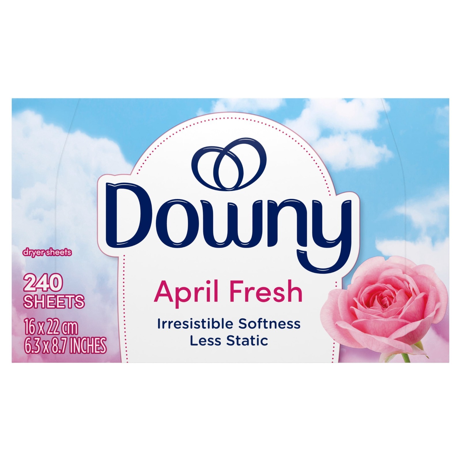 3 Pack Downy Fabric Softener Dryer Sheets, April Fresh Scent, 240 Count, Static